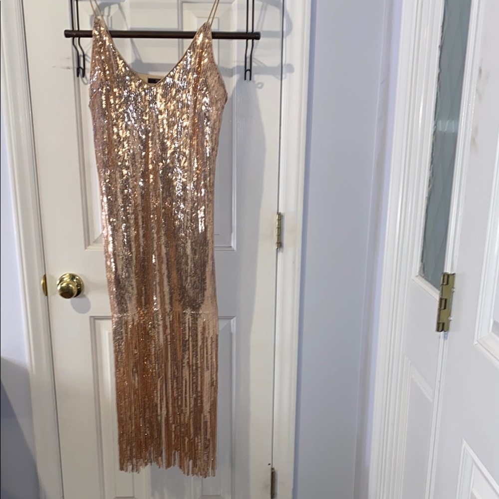 Forever 21 rose gold sequin flapper style dress, New Year’s or weddings
